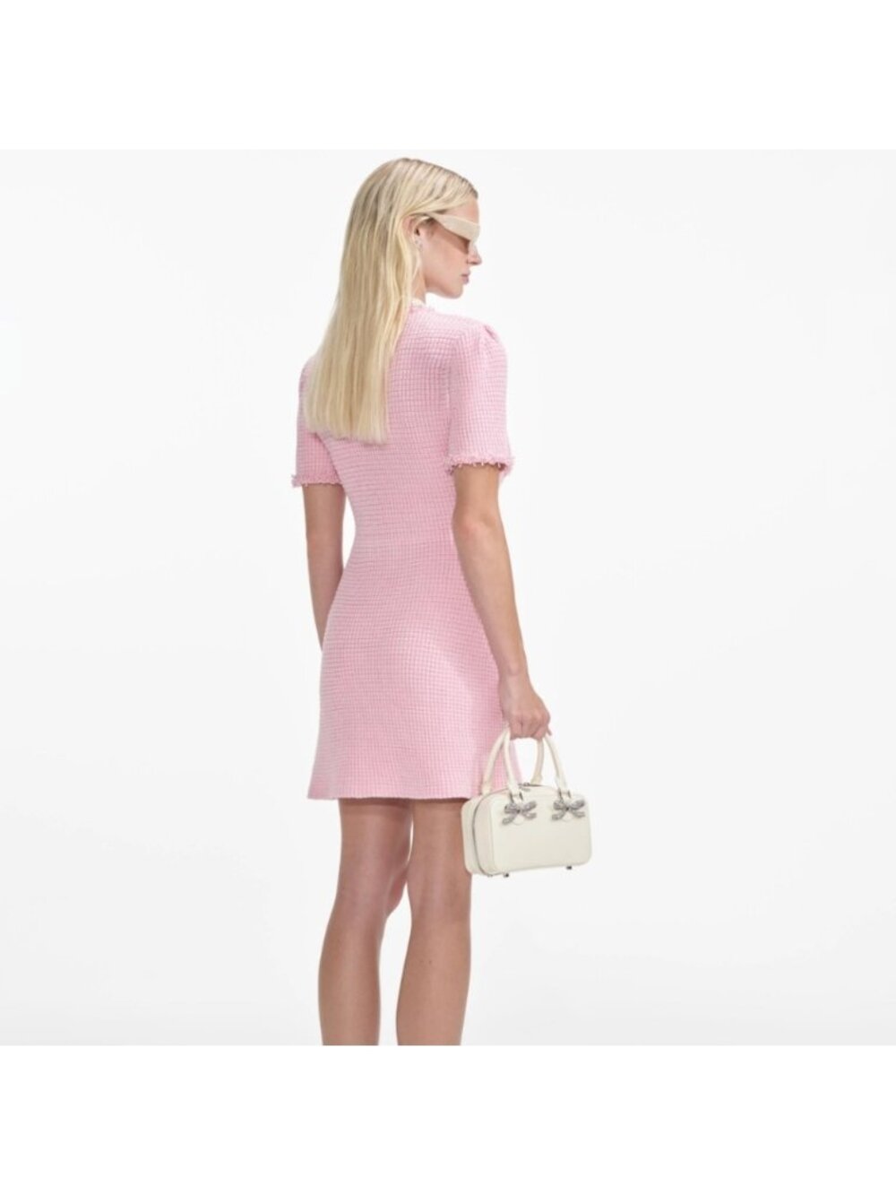 Self-Portrait Pink Textured Mini Dress - Picture 2 of 6